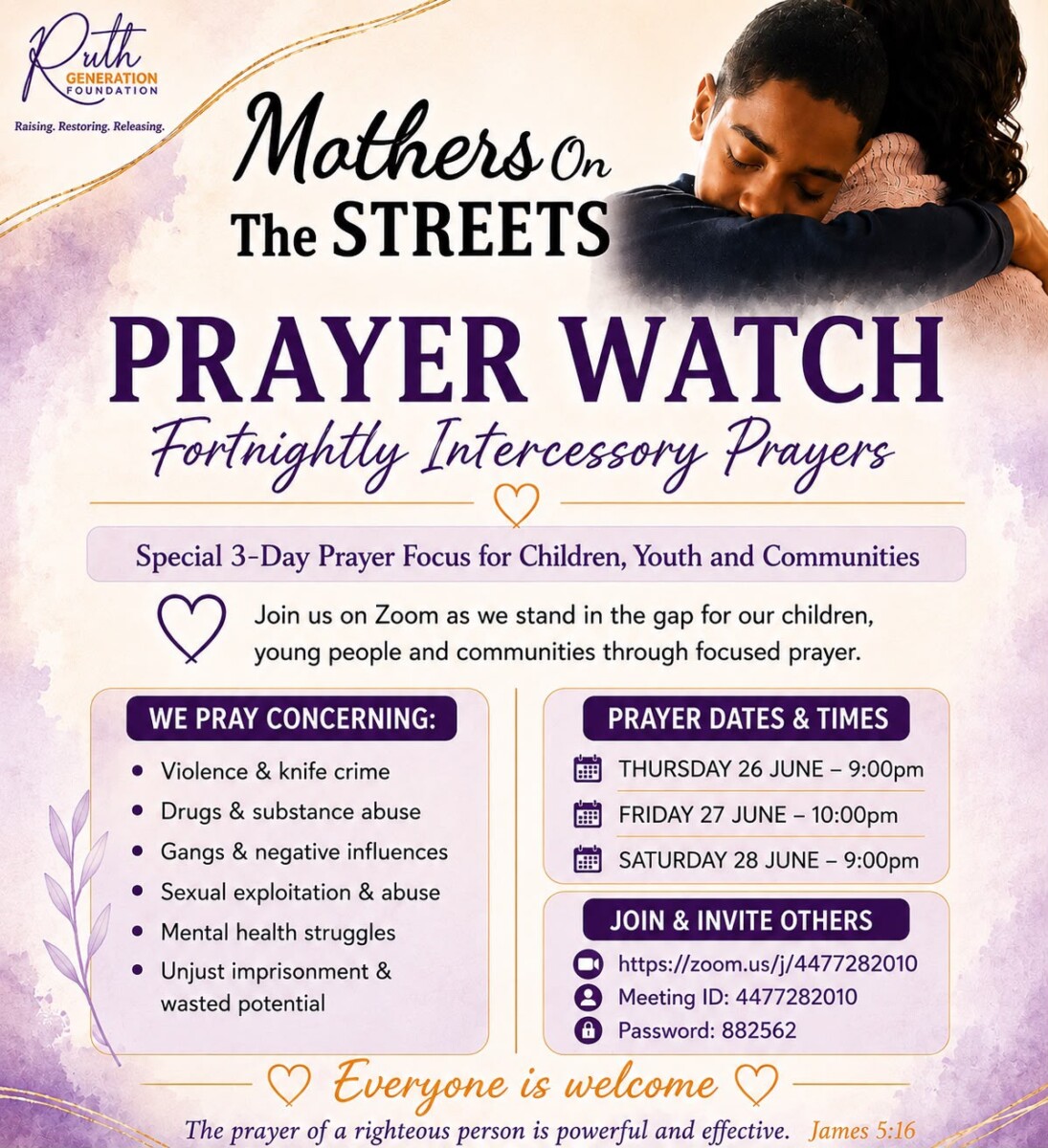 Mothers on the Streets Prayer Watch